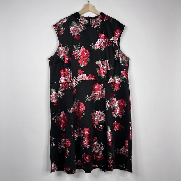 2/$30 Ashley Stewart Floral Sleeveless Cheongsam Chinese Dress 26/ 28 #6802 - Picture 1 of 14